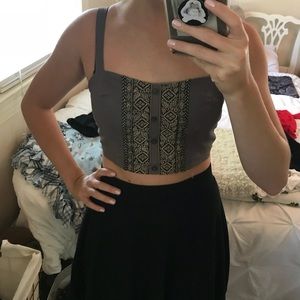 Blueish-gray crop top